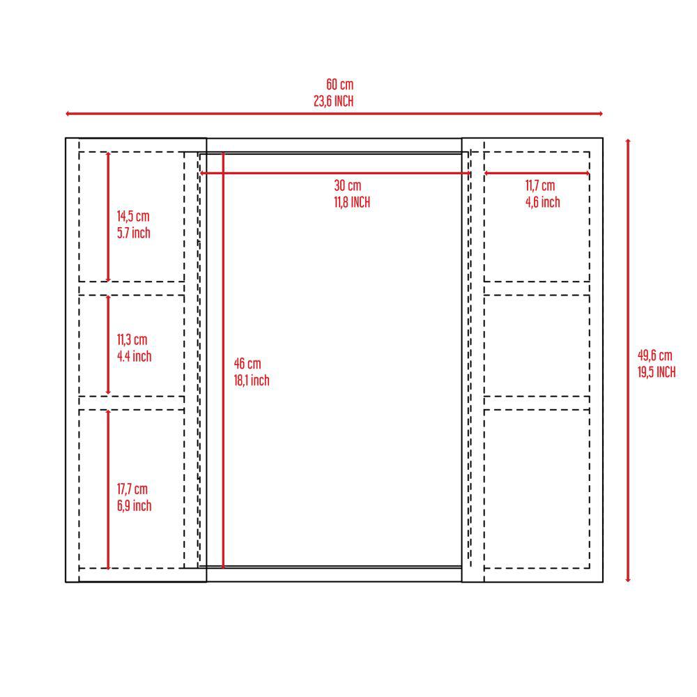 DEPOT E-SHOP Garnet Medicine Cabinet, Mirror, One External Shelf, Two-Door Cabinet-White, For Bathroom. Picture 5