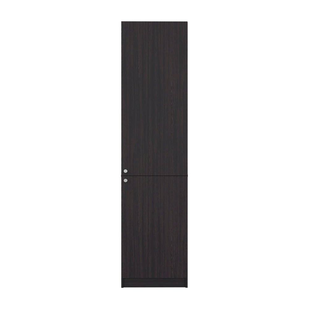 Butte Tall Bookcase 71" H with 2 Doors, Five Interior Shelves, Black Wengue. Picture 3