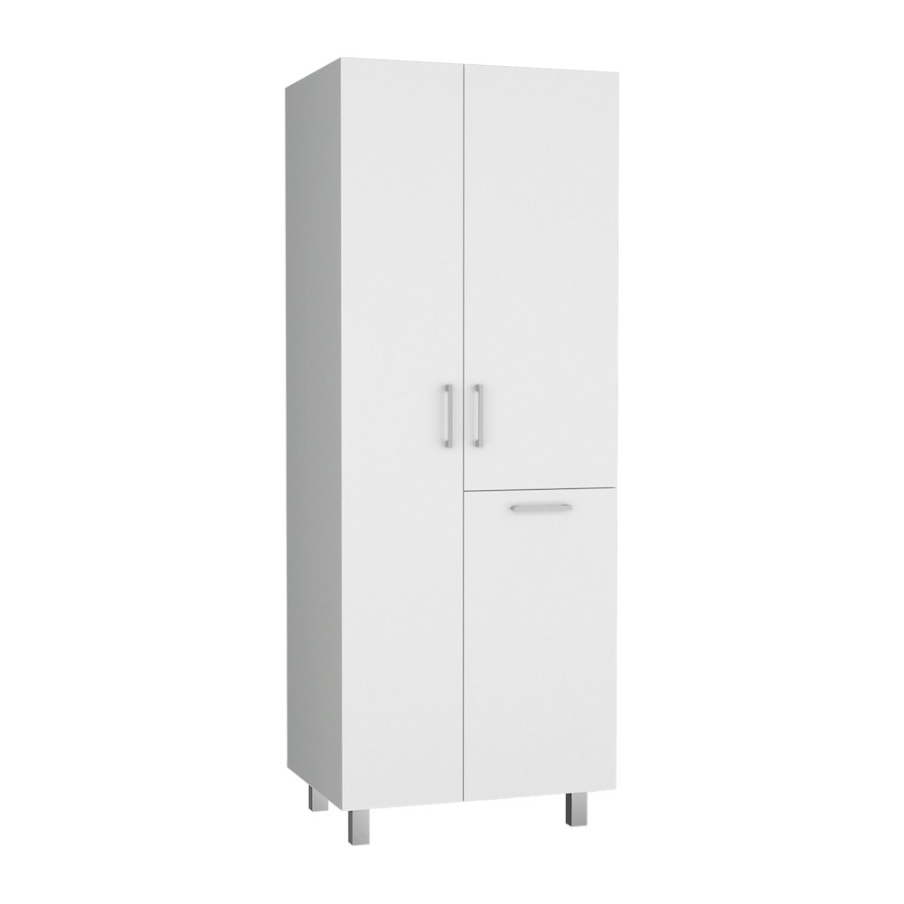 Scranton Storage Cabinet, 2 Doors, 1 Drawer, 3 Shelves, 4 Legs, White. Picture 1