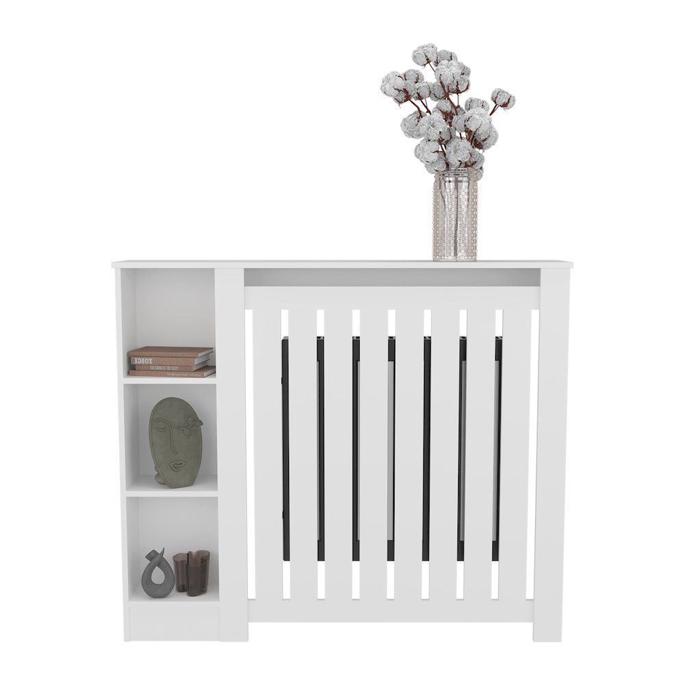 Jesup Radiator Cover Cabinet, 3 Shelves, White. Picture 3