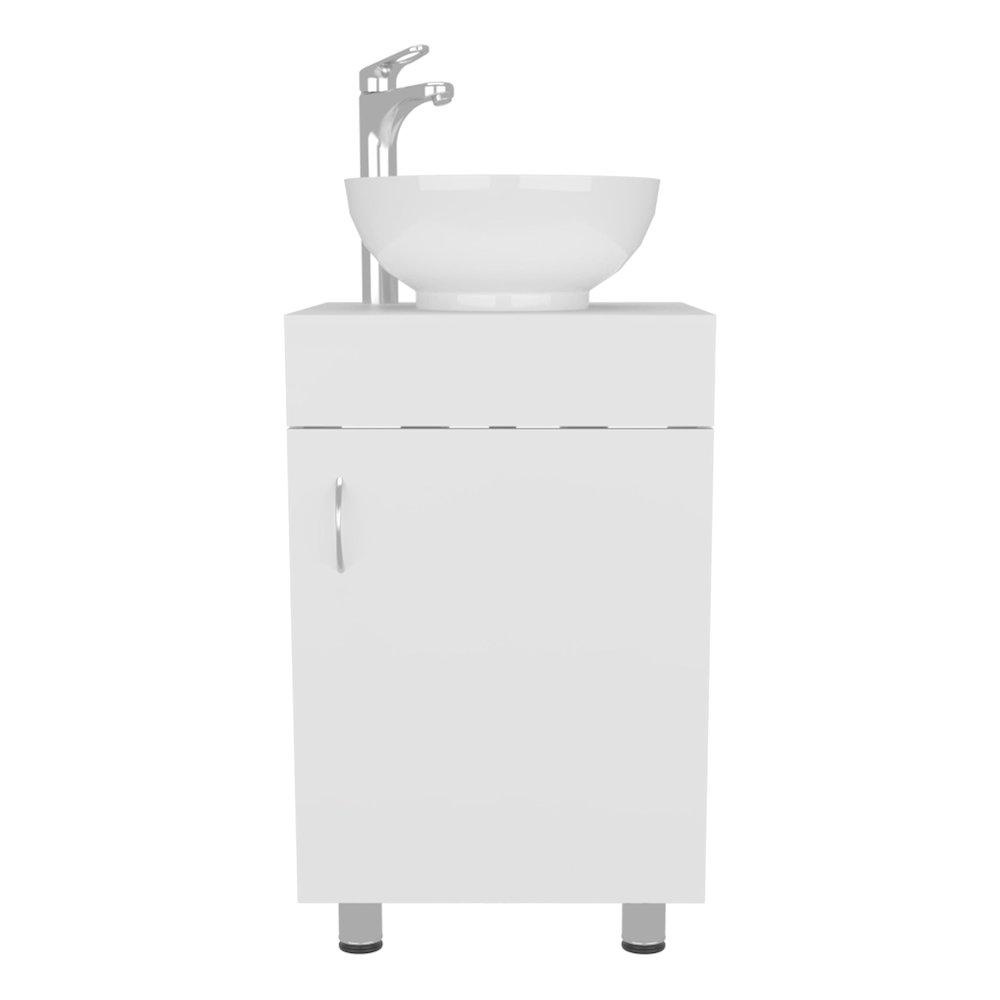 Vicksburg Bathroom Vanity, 1 Door, 4 Legs, White. Picture 6