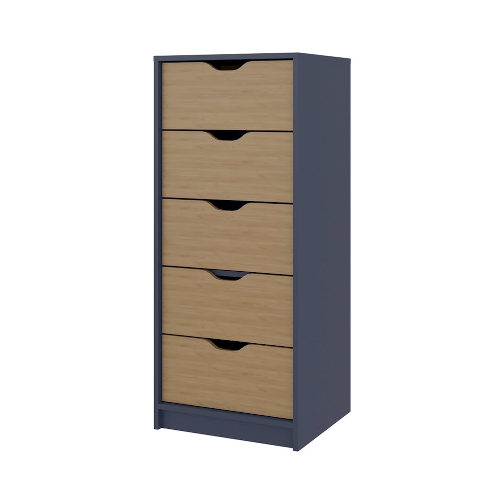 Bennett Dresser, 5 Drawers, Alby Blue / Natural Oak. Picture 1