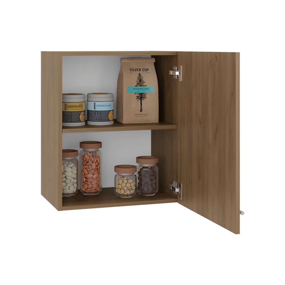 Sterling Wall Cabinet with 1 Door and 2 Shelves, Natural Oak. Picture 7