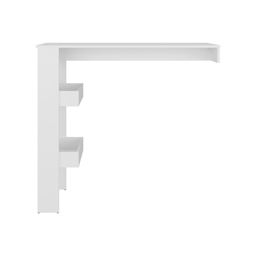 Barling Bar Table, 2 Shelves, White. Picture 1