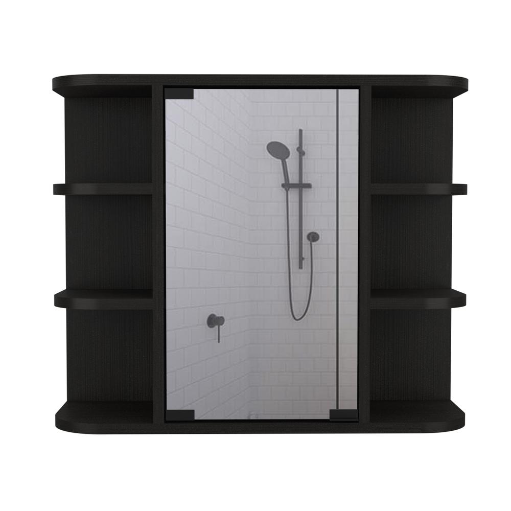 Roma Mirrored Medicine Cabinet Black Wengue. Picture 3