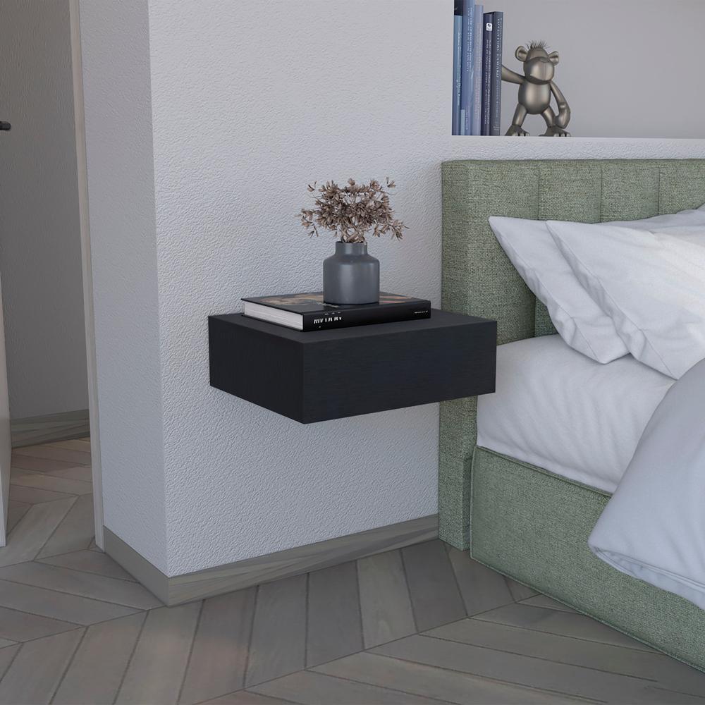 Ivor Floating Nightstand, Modern Wall-Mounted Bedside Shelf with Drawer. Picture 6