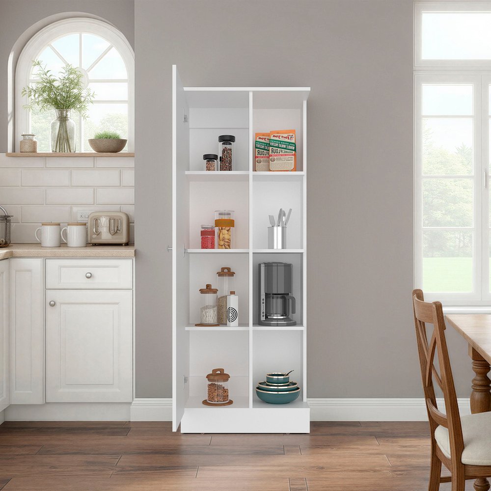 Multi-Storage Cabinet with Storage Compartments, Versatile Organization, White. Picture 2