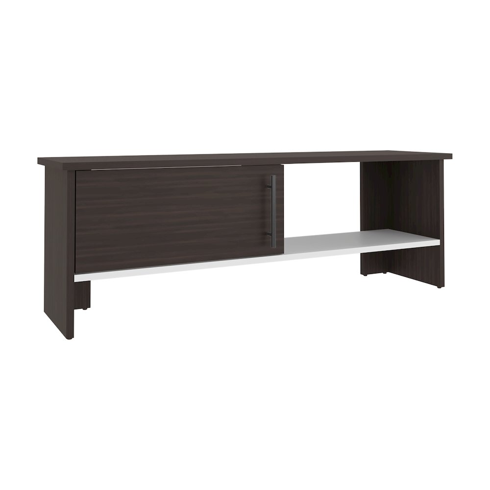 Trenton TV Stand, 1 Door, 1 Shelf, Dark Oak / White. Picture 1