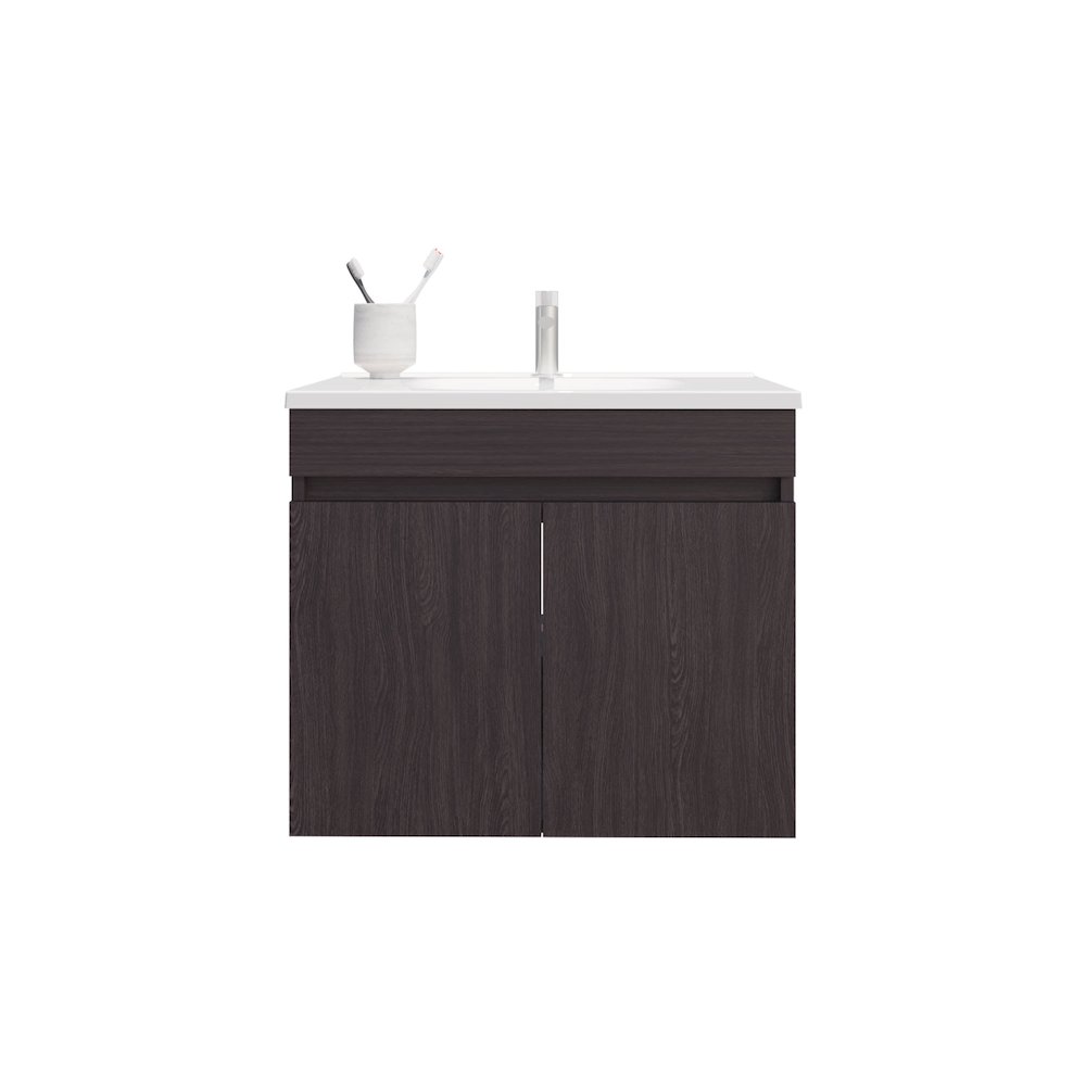 Tarentum Bathroom Vanity, 2 Doors, 2 Shelves, Black Wengue. Picture 6