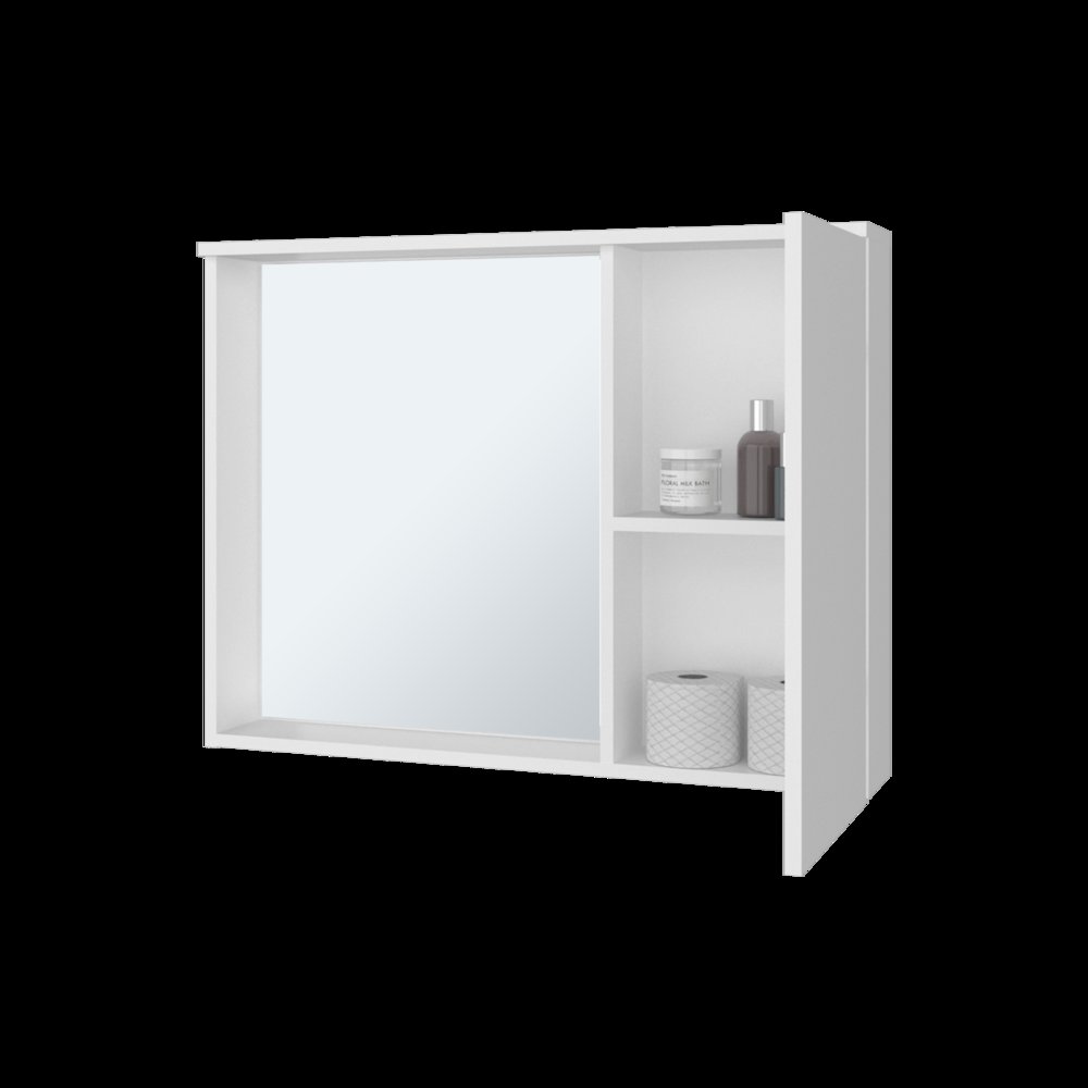 Nome Medicine Cabinet with Interior Storage Compartments, White. Picture 6