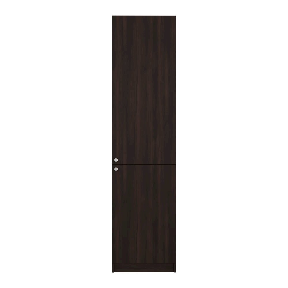 Butte Tall Bookcase 71"H with 2 Doors, Five Interior Shelves, Dark Walnut. Picture 3