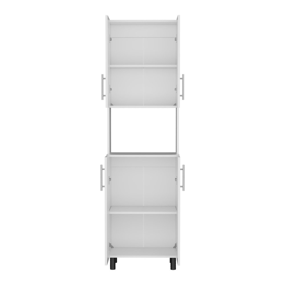 Olivet Kitchen Pantry, 4 Doors, 4 Shelves, White. Picture 1