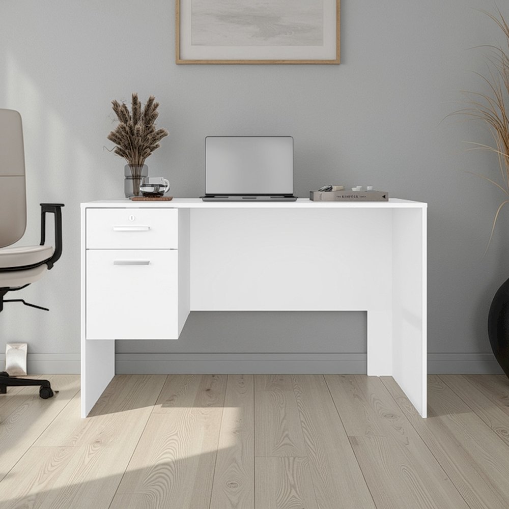 Lyons Desk, 2 Drawers, White. Picture 4