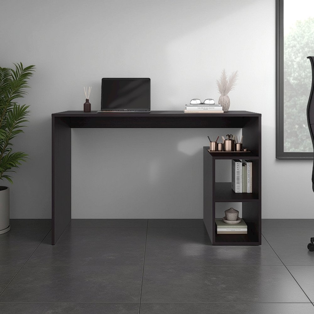 Benson Desk, 3 Shelves, Black Wengue. Picture 1