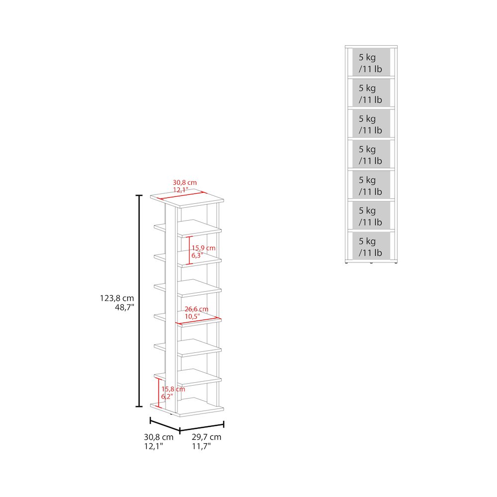 Glacier Shoe Rack, 7 Shelves, Black. Picture 6