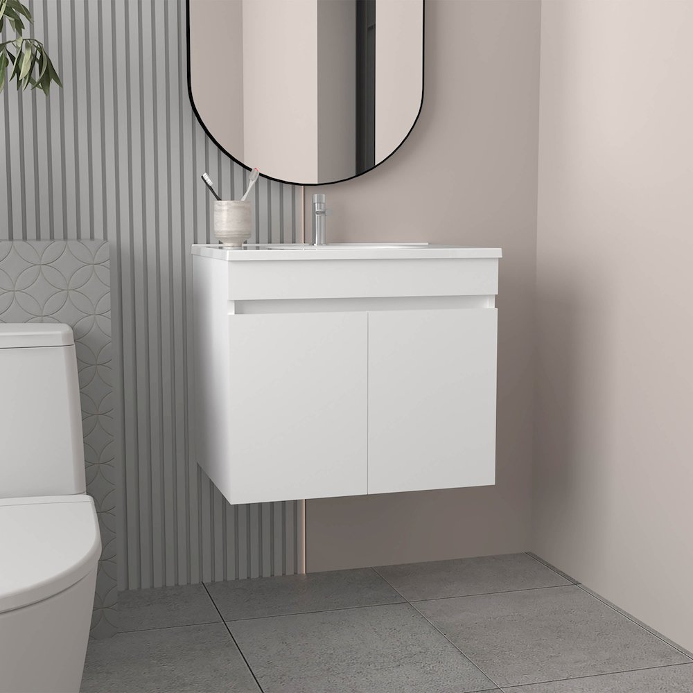 Tarentum Bathroom Vanity, 2 Doors, 2 Shelves, White. Picture 4