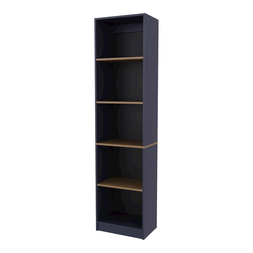 Bogue Bookcase, 5 Shelves, Alby Blue / Natural Oak. Picture 1