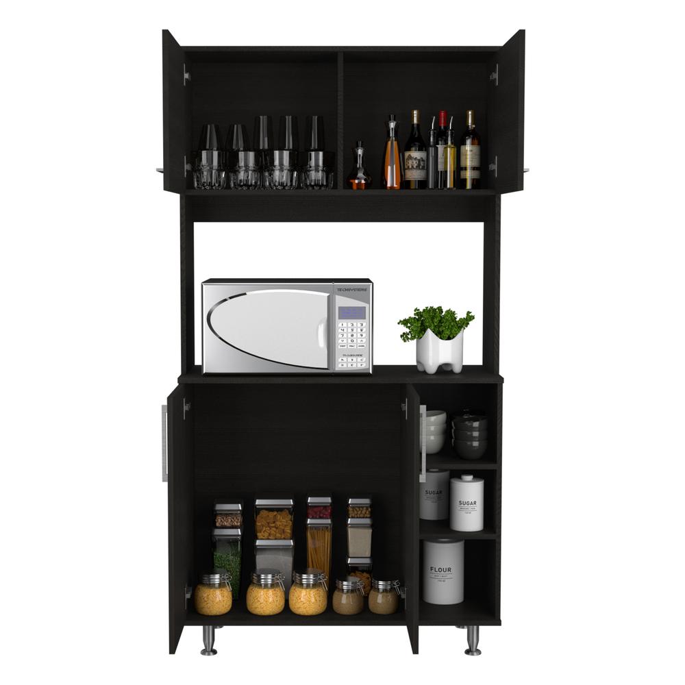 Malta Kitchen Pantry Cabinet Black. Picture 3