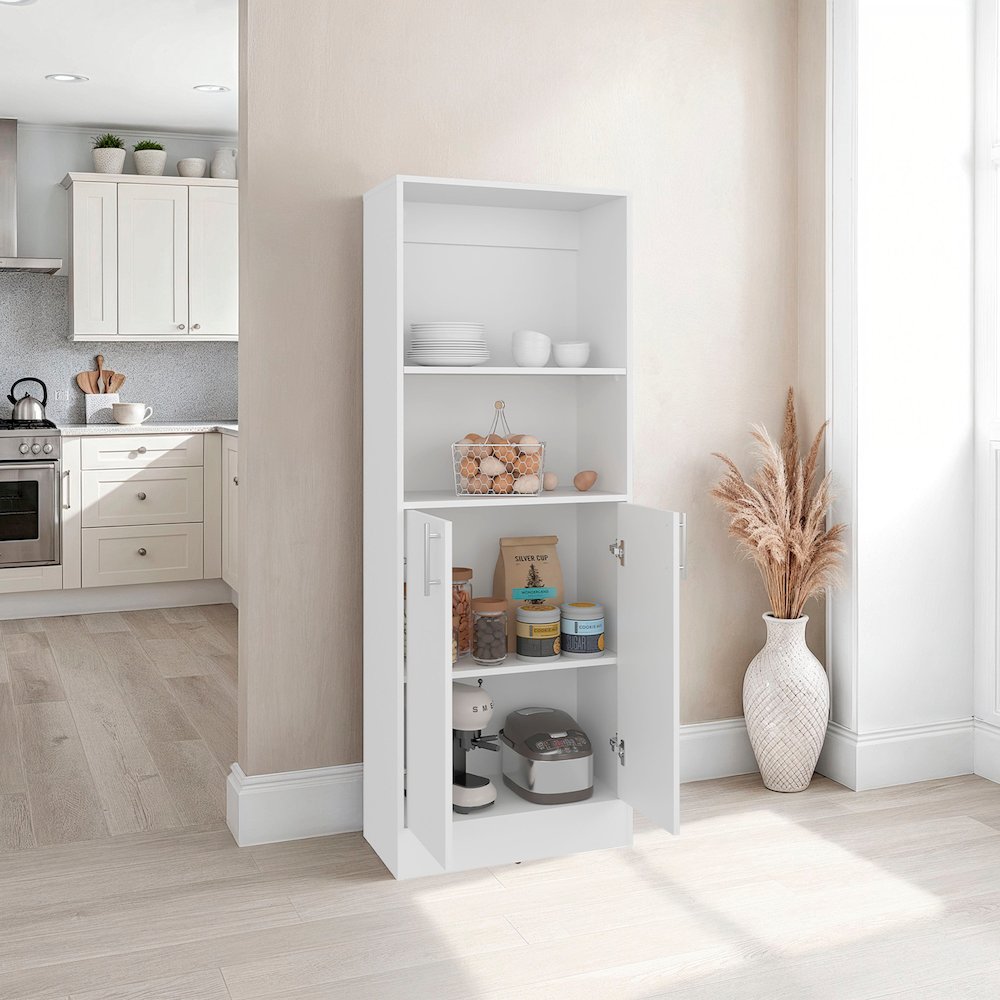 Griffin Multi-storage Cabinet with 5 Compartments, and 2 Doors, White. Picture 2