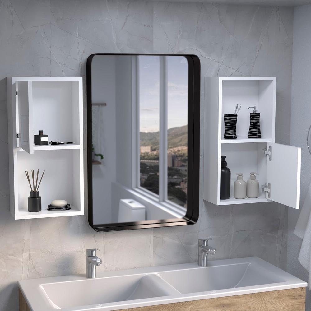 Eak 24" H 2 Pcs Wall Mounted Bathroom Medicine Cabinet. Picture 7