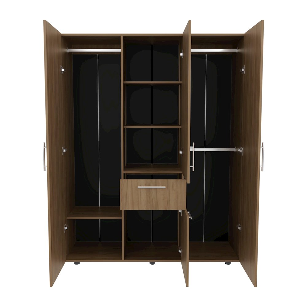 Volant Armoire, 2 Doors, 5 Shelves, 1 Drawer, Natural Oak. Picture 1