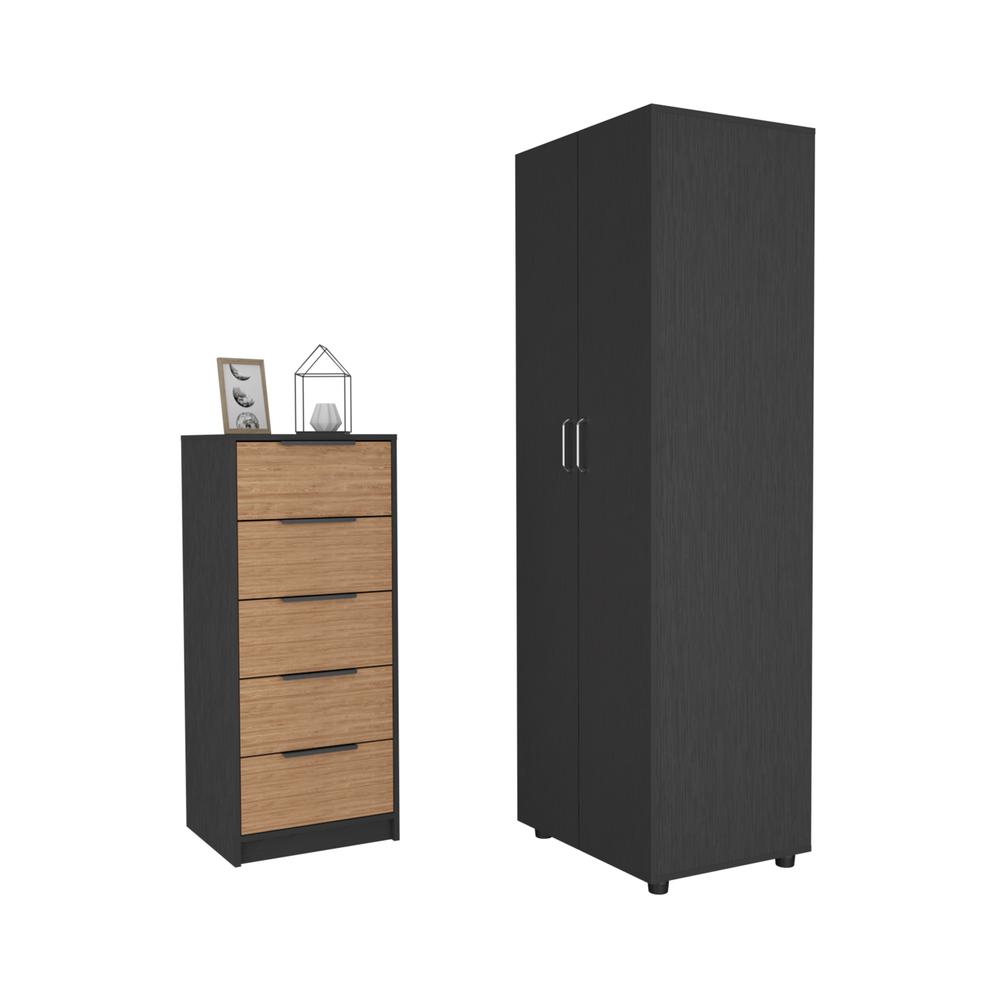 Paxon 2 Piece Bedroom Set, London Armoire + Egeo 5 Drawer Dresser. Picture 1