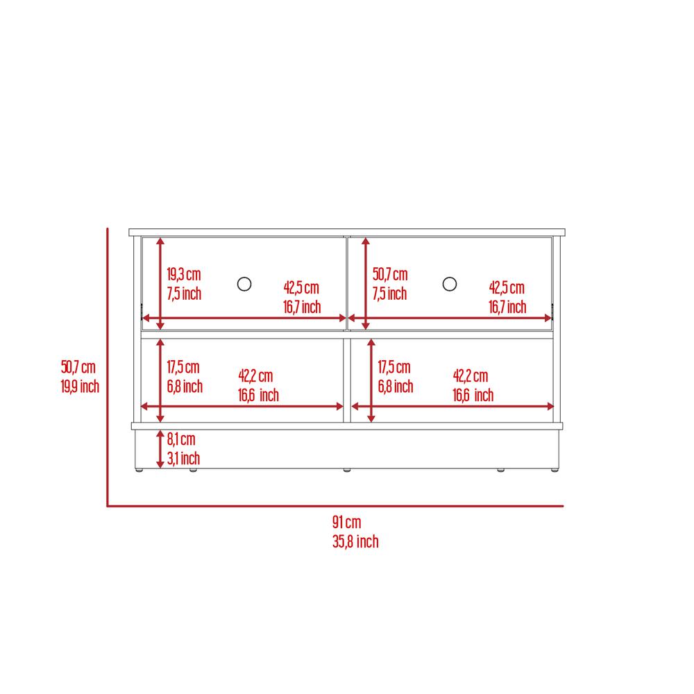 DEPOT E-SHOP Uranus Storage Bench-Two Drawers, Two Open Shelves-Black, For Bedroom. Picture 4