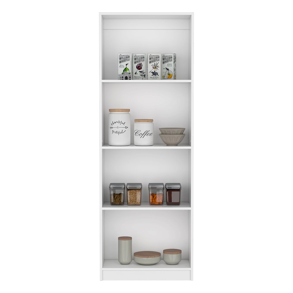 Vinton Bookcase with Spacious Tier-Shelving Design, White -Office. Picture 4