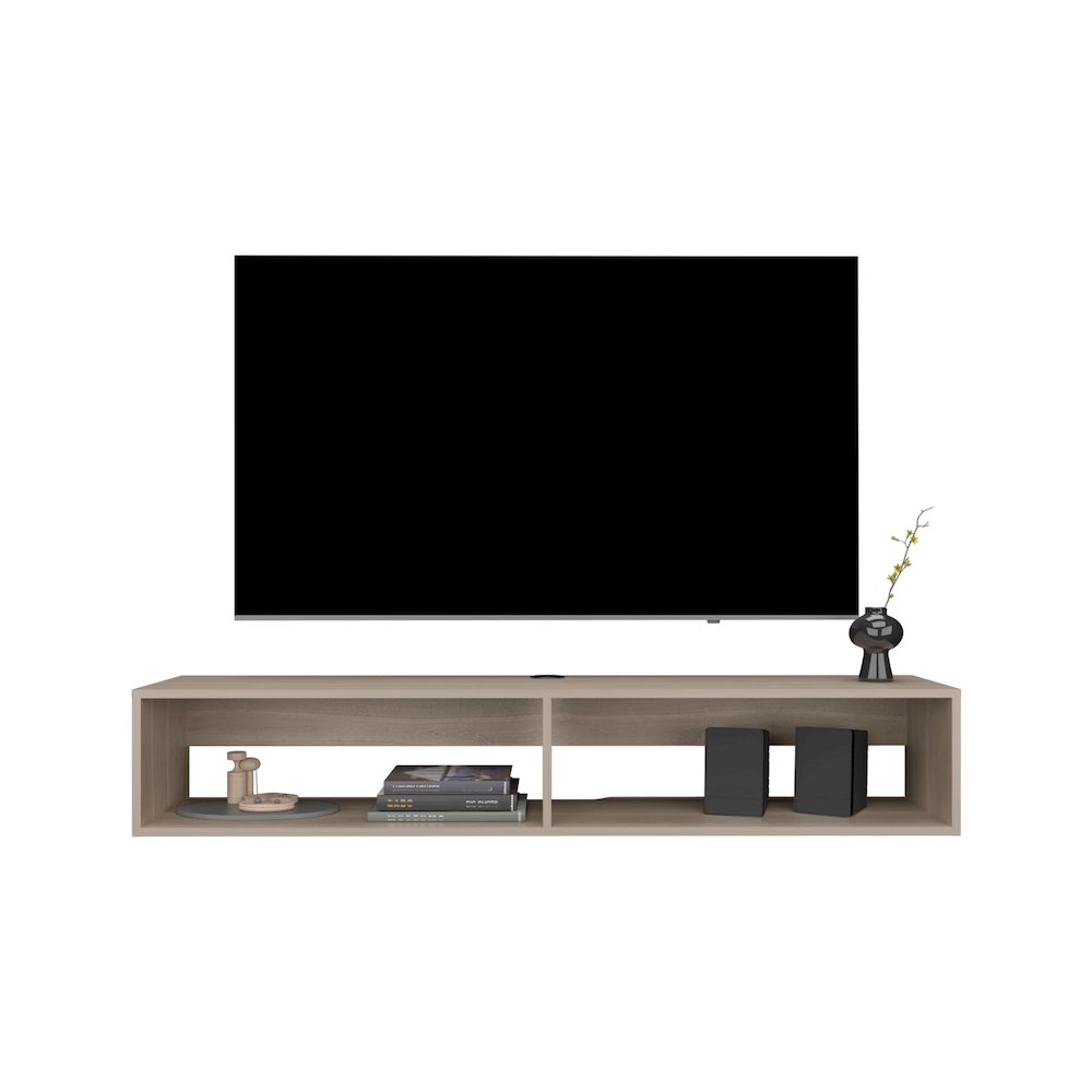 Lakes TV Stand with 2 Shelves, White Oak. Picture 2
