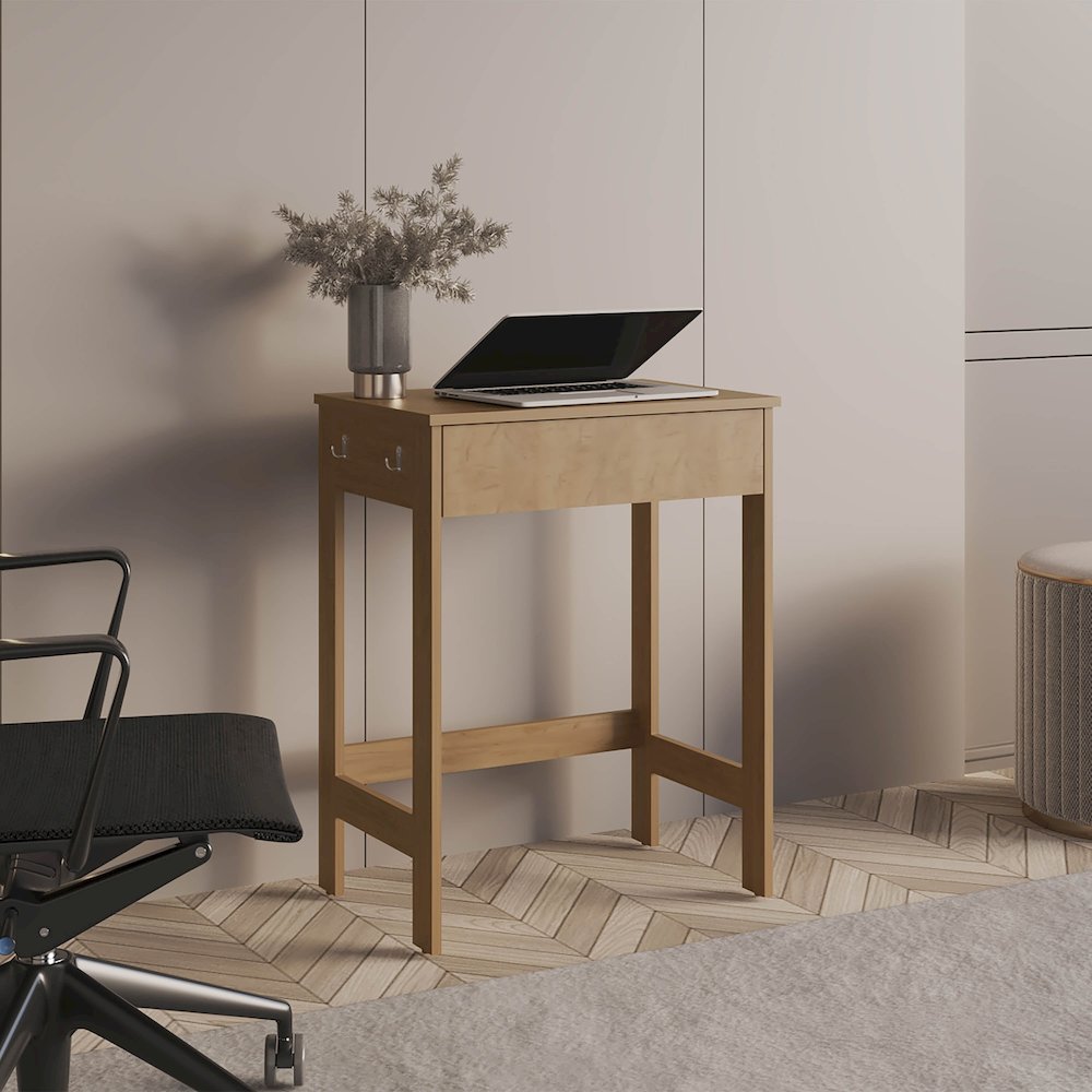 Yaak Desk, 1 Drawer, 4 Legs, Natural Oak. Picture 4