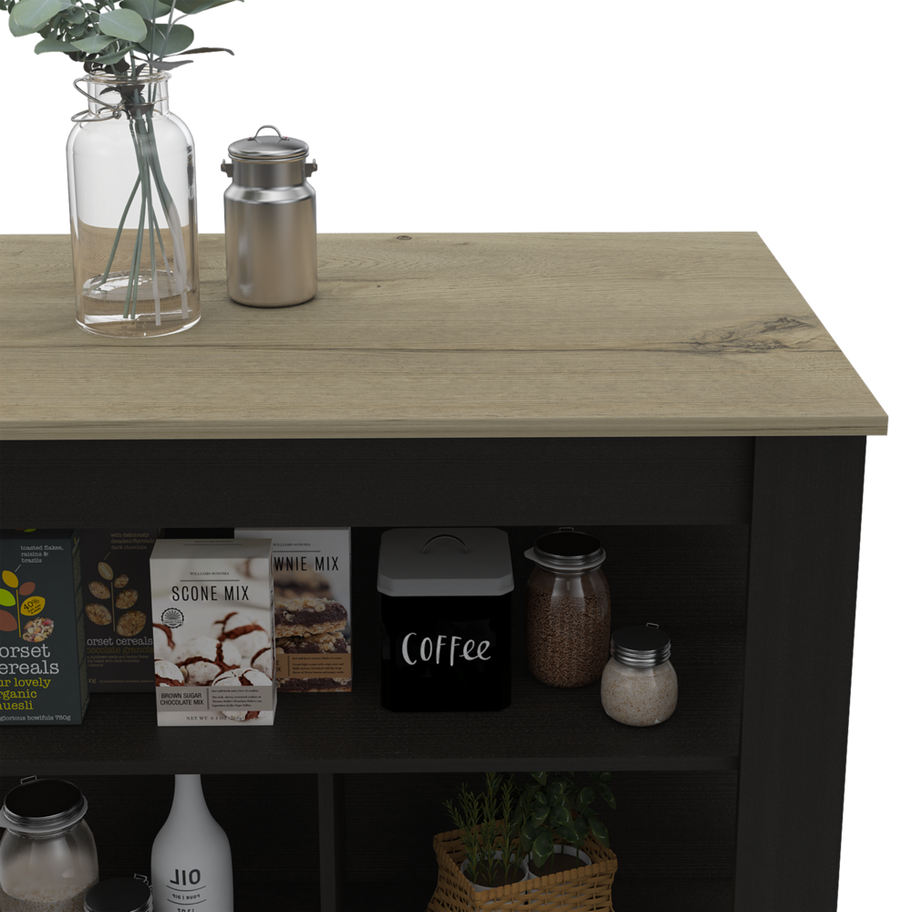 Delos Kitchen Island Black Wengue. Picture 8