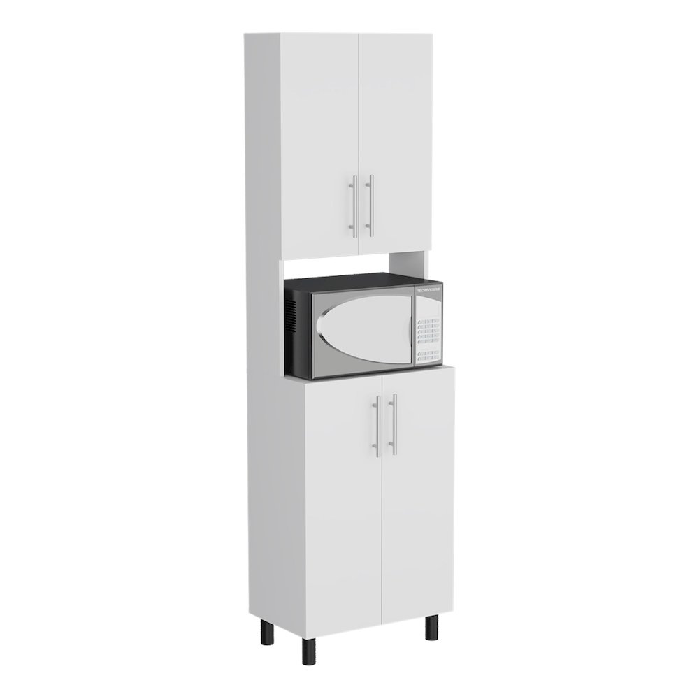 Olivet Kitchen Pantry, 4 Doors, 4 Shelves, White. Picture 3