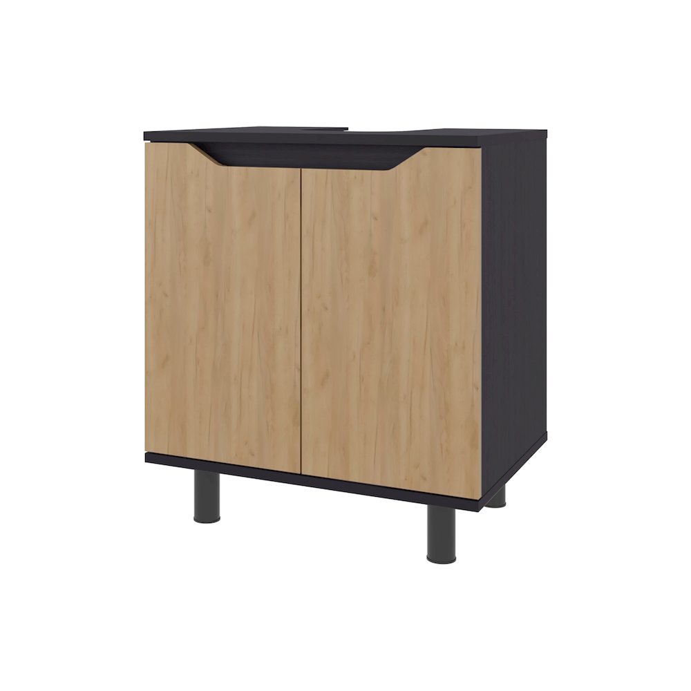 Castalia Under Sink Storage, Natural Oak / Black Wengue. Picture 2