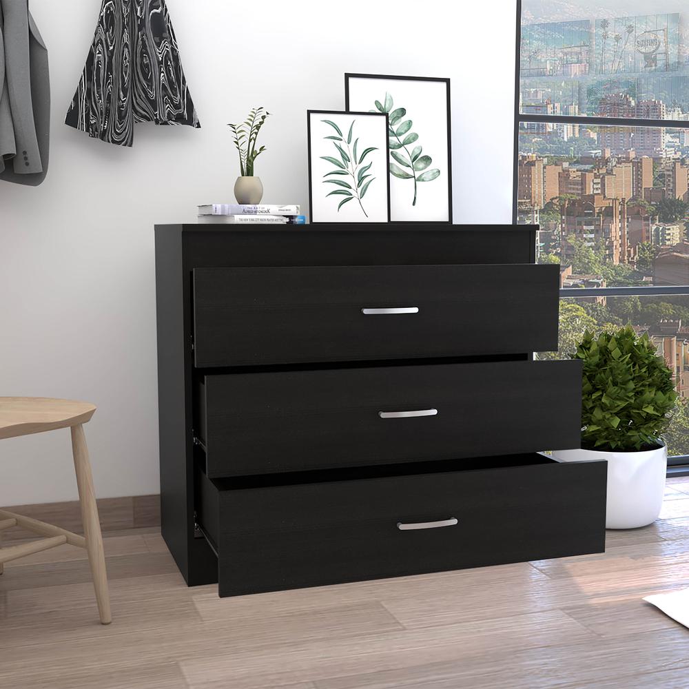 Zurich Three-Drawers Dresser-Black. Picture 3