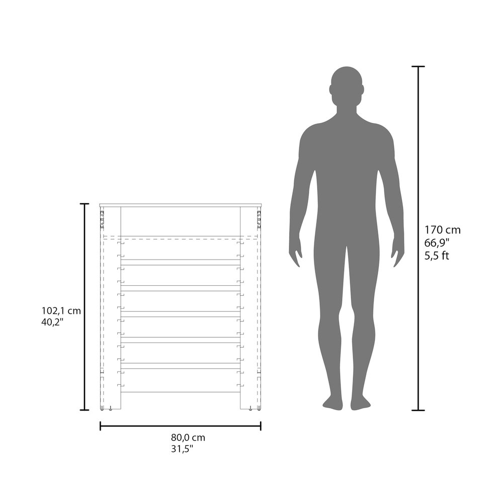 Parma Radiator Cover Cabinet, 1 Shelf, White / Walnut. Picture 6
