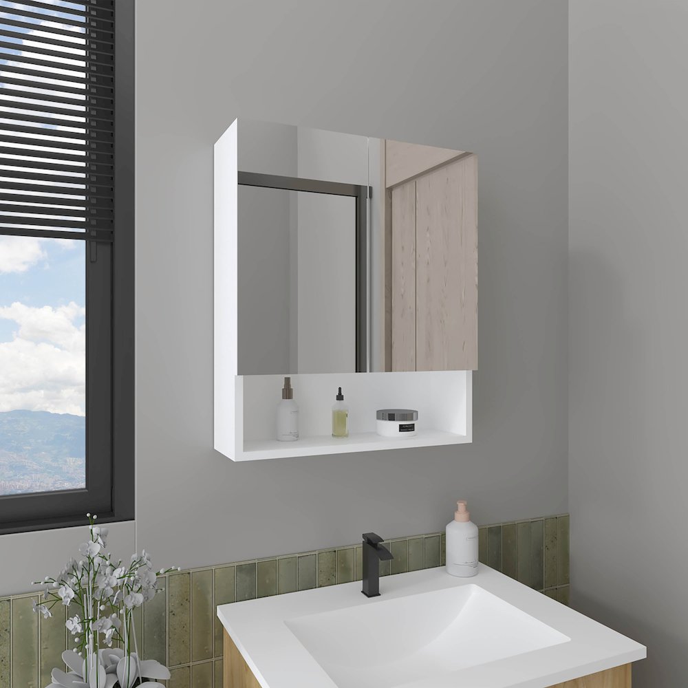 Colfax Medicine Cabinet, 2 Doors, 3 Shelves, 2 Mirror, White. Picture 4