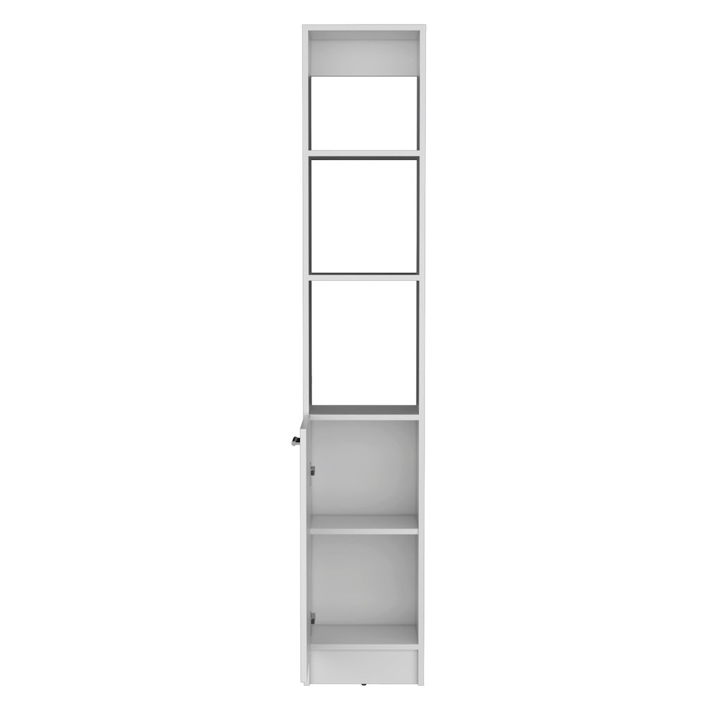 Linen Cabinet, 1 Door, 6 Shelves, White. Picture 2
