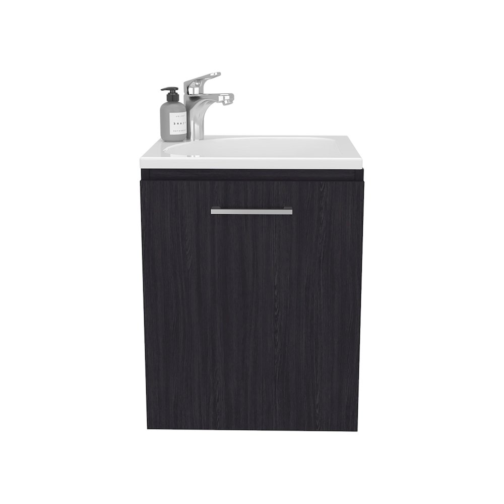 Bothell Bathroom Vanity, 1 Door, Black Wengue. Picture 6