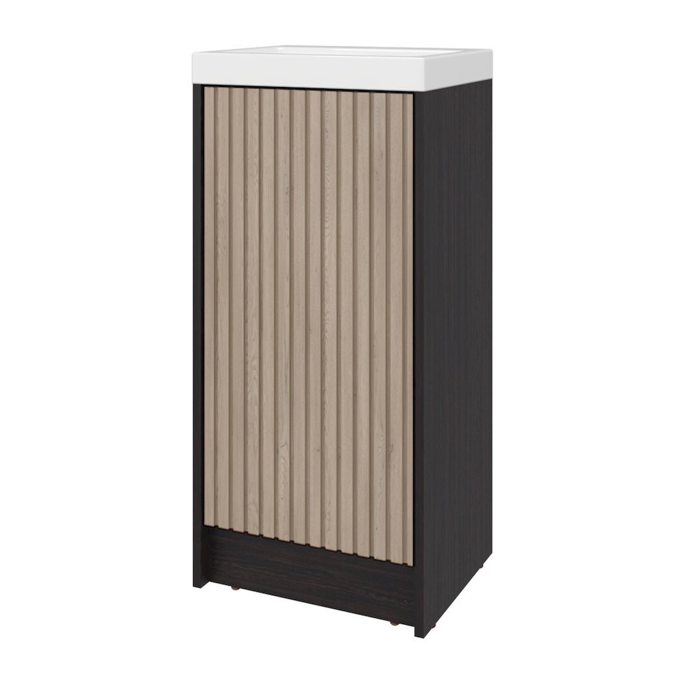 Homer Floor Bathroom 32" H, One Door and Two Interior Shelve, Black Wengue. Picture 8