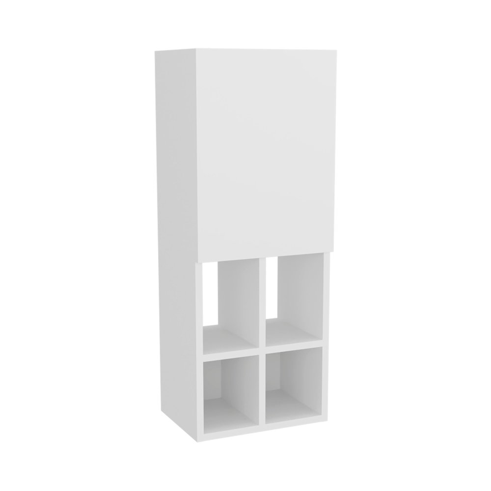 Kinta Wall Cabinet, 1 Door, 5 Shelves, White. Picture 4