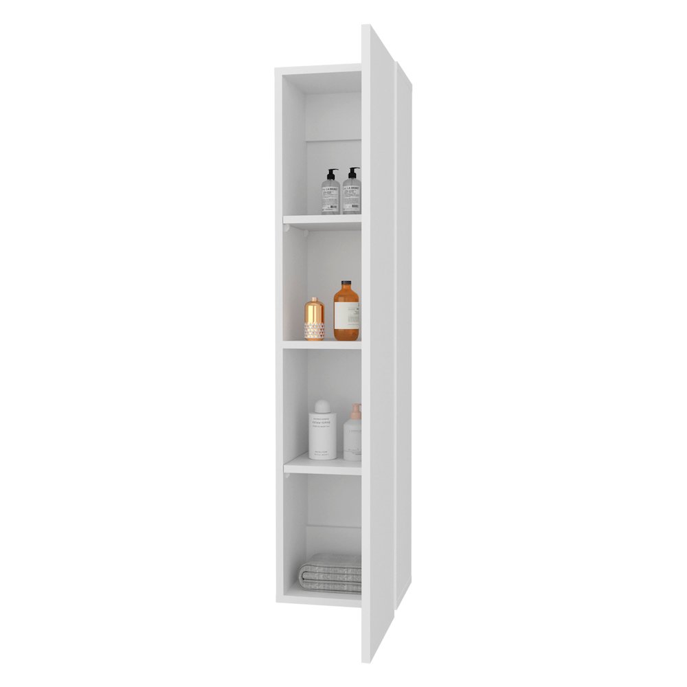 Bigelow Wall Cabinet, 1 Door, 4 Shelves, White. Picture 7