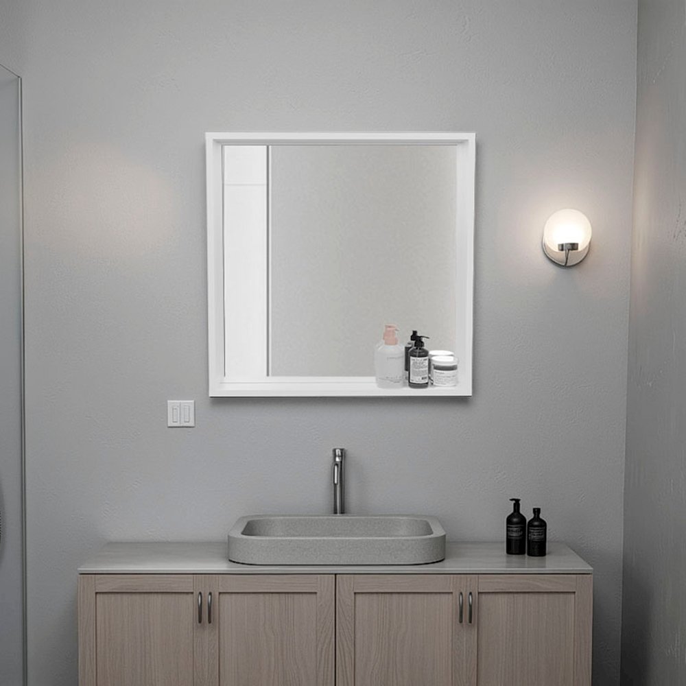 Plains Medicine Cabinet, 1 Shelf, 1 Mirror, White. Picture 4