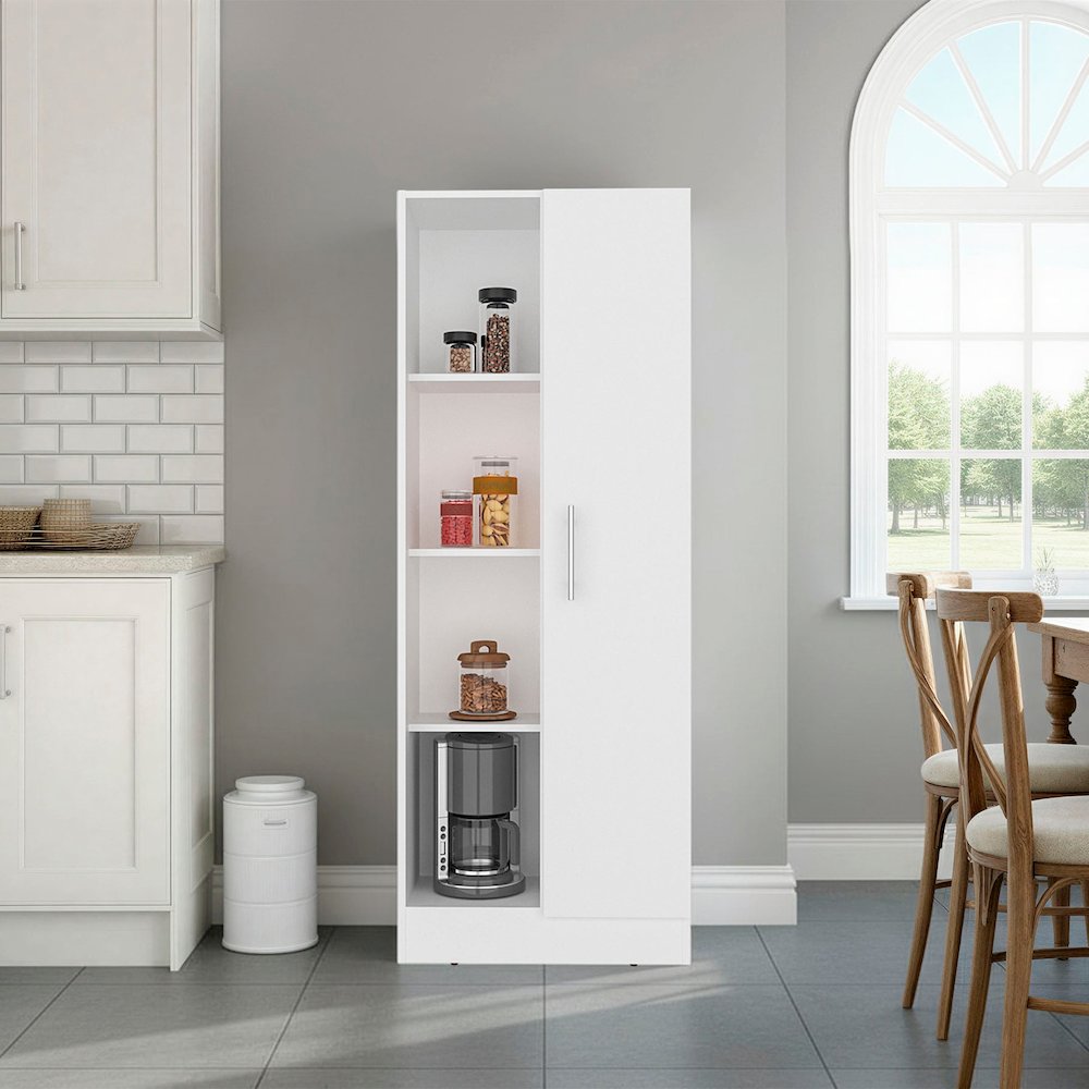 Flovilla Multistorage Cabinet with Shelves And Door for Storage, White. Picture 1