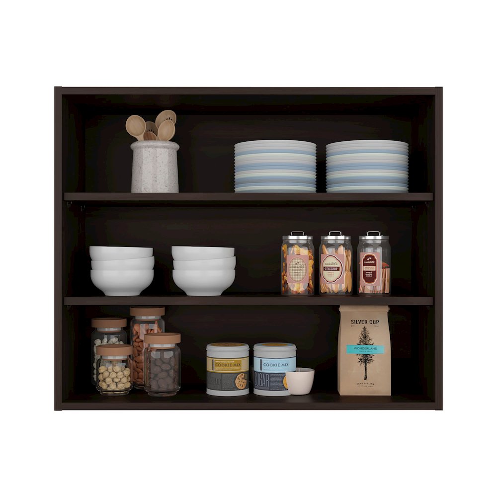 Ida Wall Shelf, 3 Shelves, Dark Walnut. Picture 2