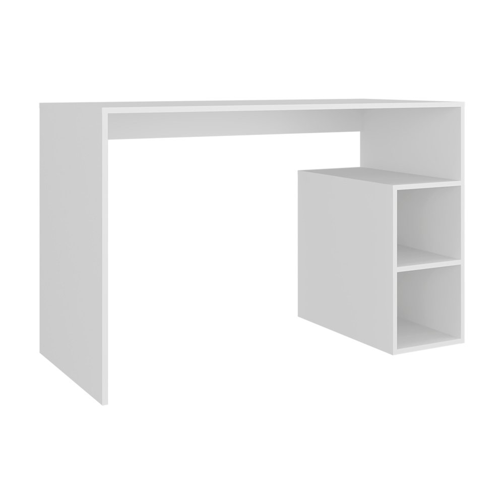 Benson Desk, 3 Shelves, White. Picture 3