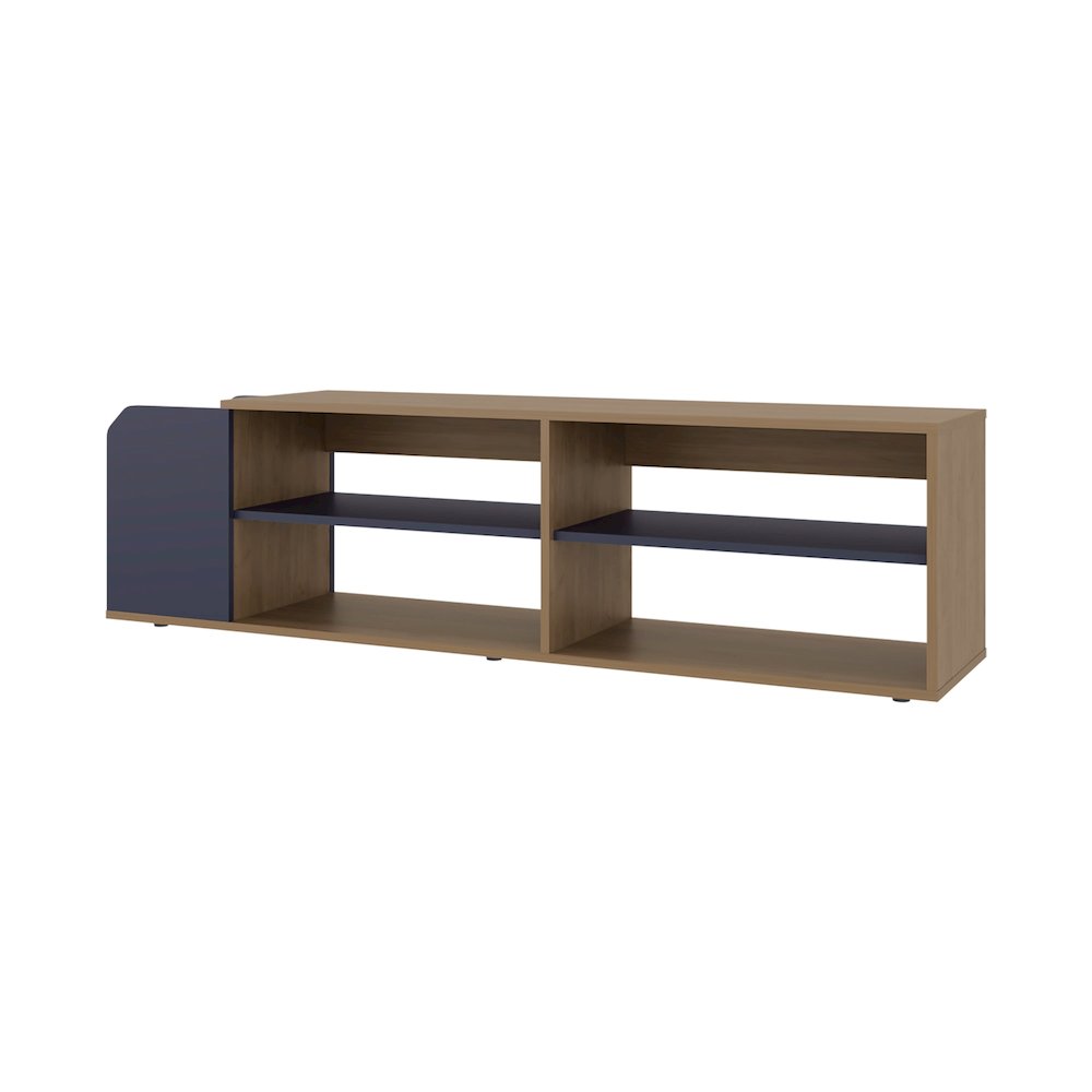Stem TV Stand, 5 Shelves, Natural Oak / Alby Blue. Picture 1