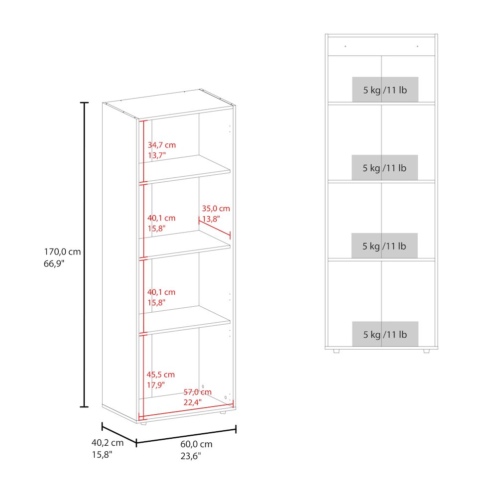 Trego Armoire, 3 Doors, 4 Shelves, Walnut / Black Wengue. Picture 6