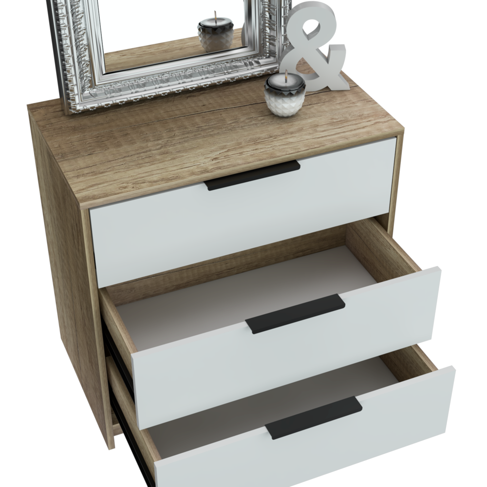 Egeo 3 Drawer Dresser White. Picture 5