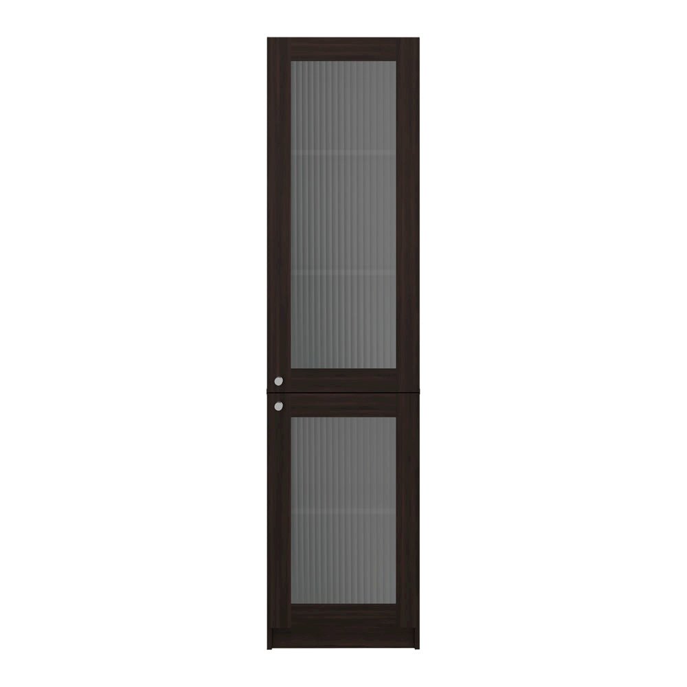 Tall Bookcase 71" H with 2 Fluted Panel Doors, Five Interior Shelves. Picture 7