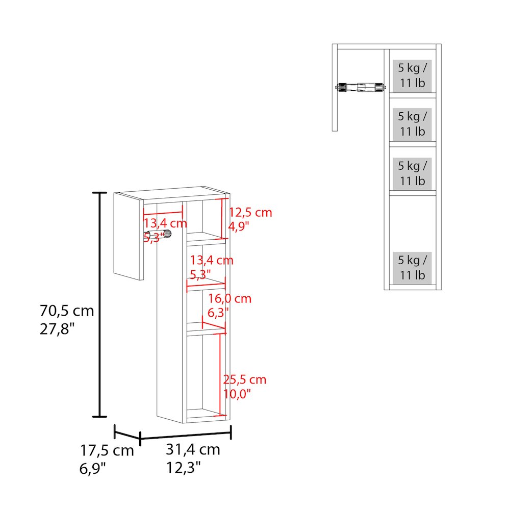 Delco Storage Cabinet, 4 Shelves, White. Picture 6